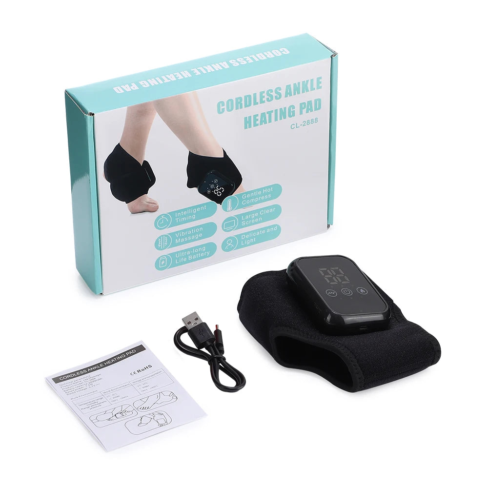 Masseur Électrique Pied & Cheville – Vibration & Chauffant, Soulagement Fasciite Plantaire
