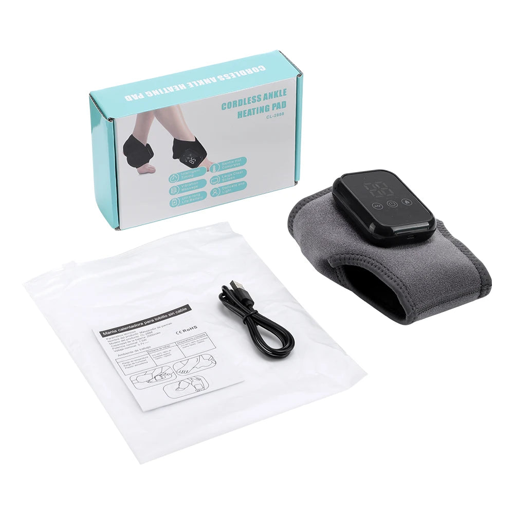 Masseur Électrique Pied & Cheville – Vibration & Chauffant, Soulagement Fasciite Plantaire