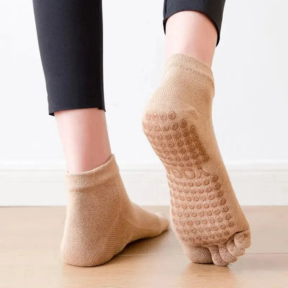 Chaussettes Pilates femmes – Cinq orteils antidérapantes